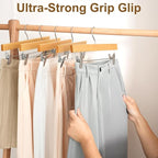 BAGAIL 10 Pack Wooden Pants Hangers - Image 4