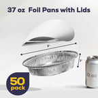 Fit Meal Prep 50 Pack 8” Round Aluminum Foil Pans - Image 2