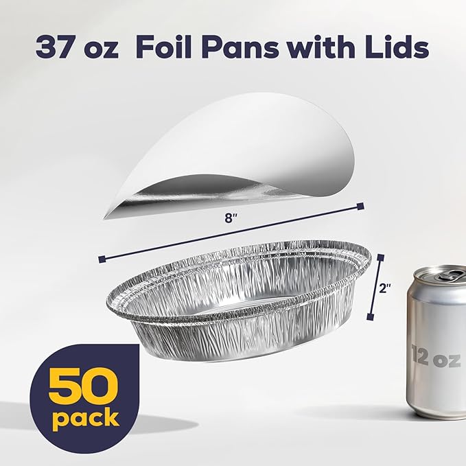 Fit Meal Prep 50 Pack 8” Round Aluminum Foil Pans - Image 2