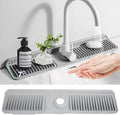 24"Longer Silicone Faucet Mat For Kitchen Sink Splash Guard -7° Slope Snap by SEISSO