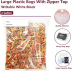 Large Plastic Bags With Zipper Top and Writable White Block, 2 Gallon, 2-Mil - Image 4