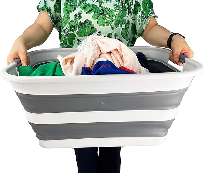 SAMMART Set of 2 Collapsible Plastic Laundry Basket - Image 6
