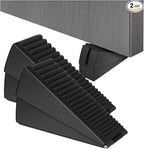 2 Pack Black Adjustable Large Door Stoppers, Heavy Duty Door Stoppers by ENYZTBI