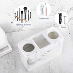 Luxspire Electric Toothbrush Holder, 3 Slots Large Marble Toothbrush Toothpaste - Image 3