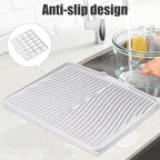 Silicone Dish Drying Mat for Kitchen Counter, Non-Slip Drain Pad - Image 3