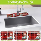 Chrismas Sink Faucet Absorbing Mat Christmas Sink Splash Guard Drying Mat - Image 5