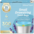 300 Count 15 Micron Extra Thick 4 Gallon Drawstring Small Trash Bags, Sturdy & by Wowflash