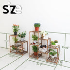 Uneedem Wood Plant Stand Indoor Outdoor Corner Plant Shelf Stand, 5 Tiered 10 Potted Flower Plant Stands for Indoor Plants Multiple, Plant Shelves Stands Rack for Living Room, Patio, Balcony - Image 5