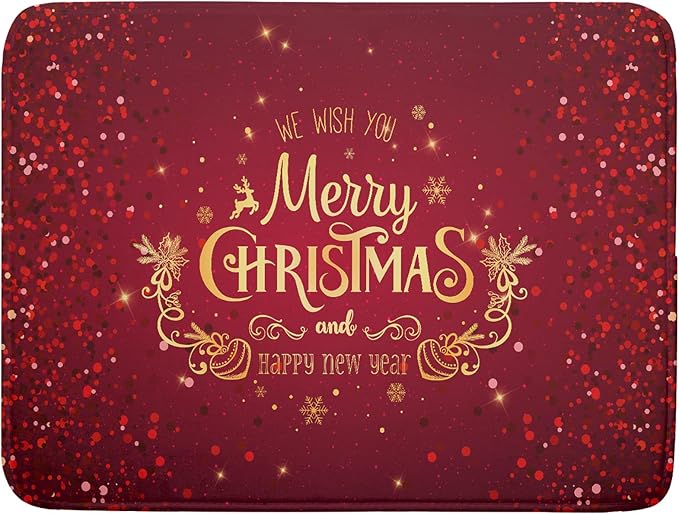 Merry Christmas Drying Mat for Kitchen Counter 18x24 Inch Christmas Dish Mat by Sweetshow