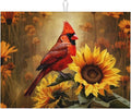 Red Bird Sunflower Dish Drying Mats by Unknown