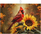 Red Bird Sunflower Dish Drying Mats by Unknown