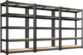 REIBII 2400LBS Storage Shelves 5 Tier Garage Shelving Heavy Duty Adjustable Garage Shelves, Utility Rack Shelf, Shelving Units for Storage Warehouse Pantry Closet, 35.5" W x 11.9" D x 72" H, 3 Pack by REIBII