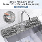 PoYang 24 inch Faucet Mat for Kitchen Sink Splash Guard, 7° Slope Silicone Sink - Image 3