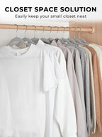 SMARTOR Plastic Hangers 100Pack, Heavy Duty Clothes Hanger Gray - Image 7