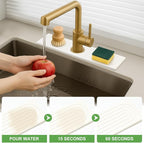 Small Stone Faucet Mat for Kitchen Sink Tray Diatomaceous Earth Quick Dry - Image 2
