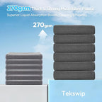 Microfiber Cleaning Cloth 12"X12" 12 Pack Grey Lint Free Microfiber Towels - Image 2
