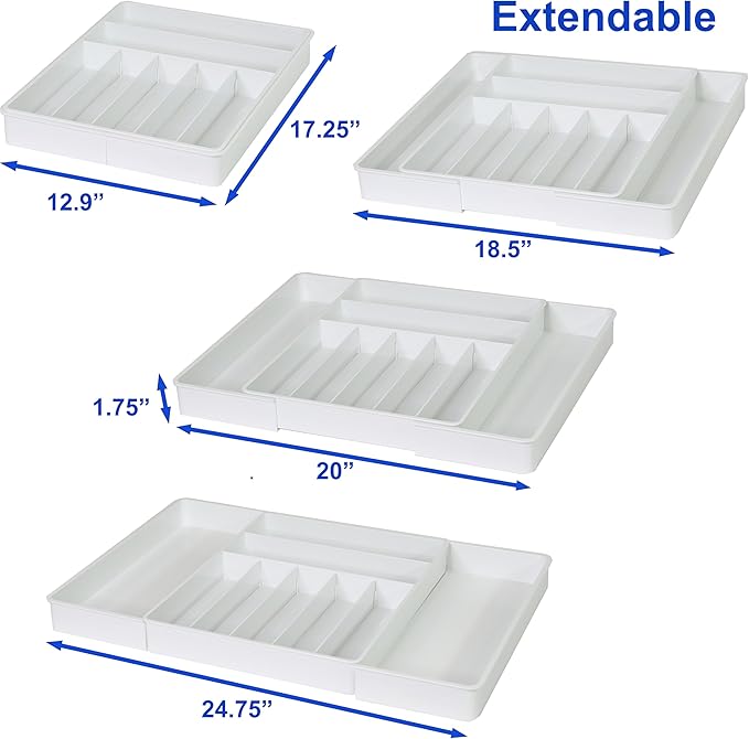 Simple Houseware Expandable & Adjustable Cutlery Drawer Organizer - Image 2