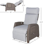 Grand patio Indoor & Outdoor Recliner Chair PE Wicker Patio Recliner with Flip Table Reclining Lounge Chair, Mist Grey - Image 9