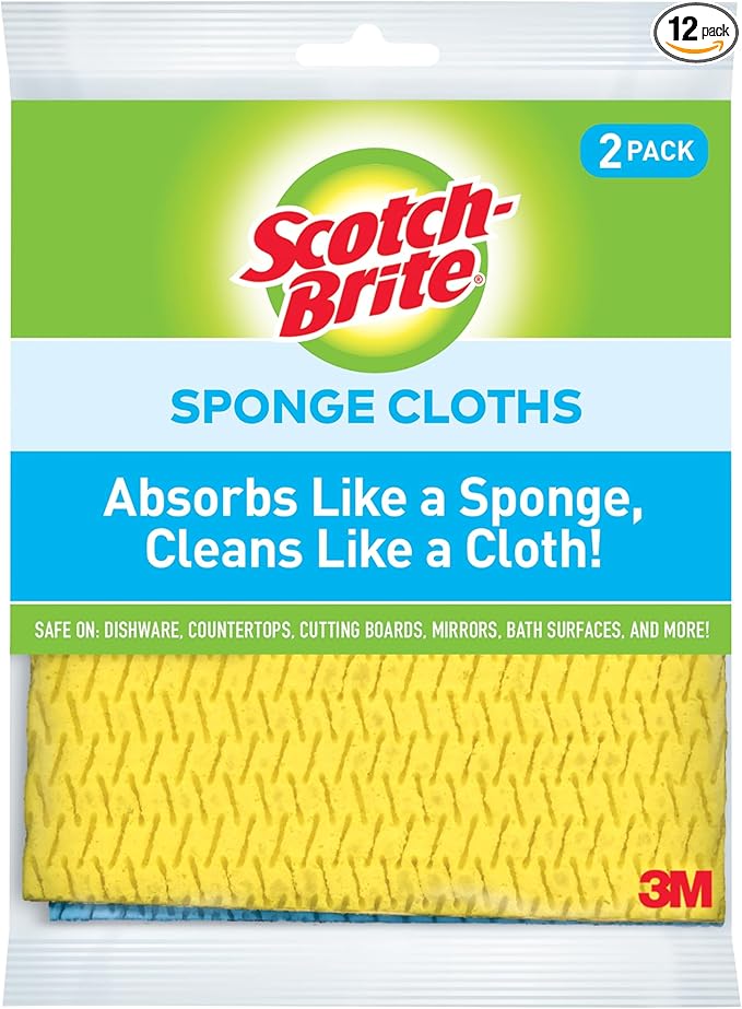 Scotch-Brite Sponge Cloth, Swedish Dish Cloths, Reusable Alternative to Paper by Scotch-Brite