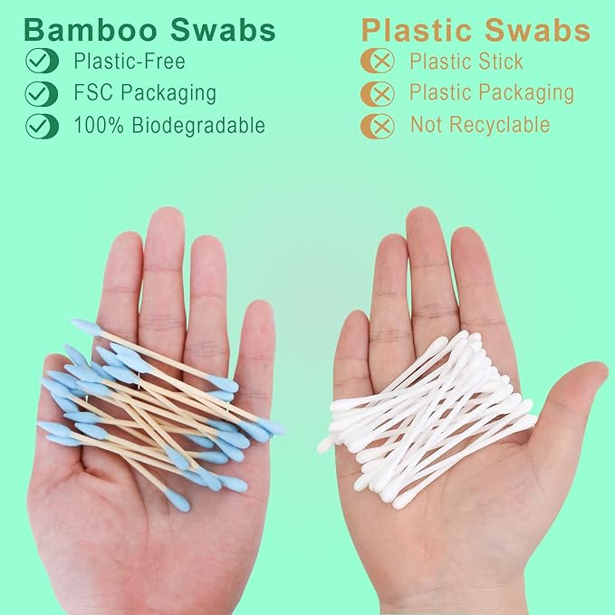 Natural Bamboo Cotton Swabs, Eco-Friendly & Biodegradable – Comfortable and Soft - Image 4
