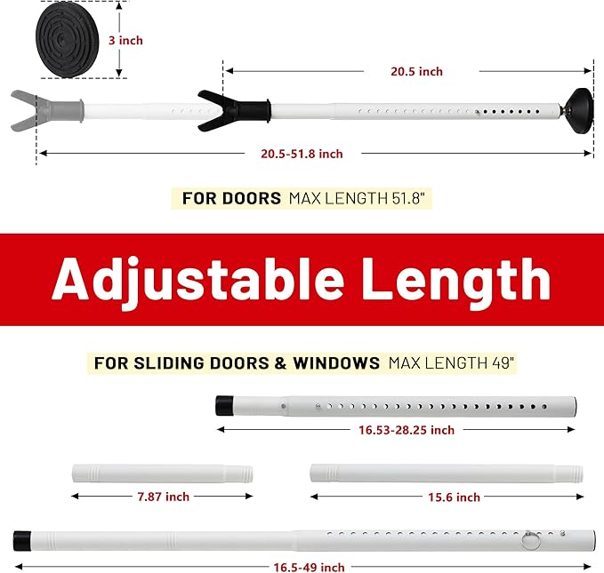 Door Stoppers Security Bar 2 Pack - Image 4