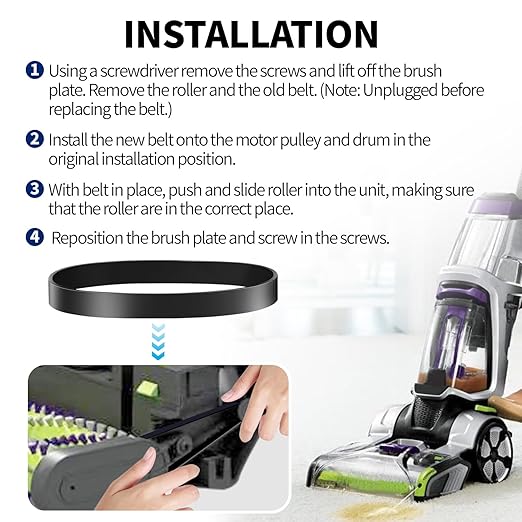 Replacement Belts for Bissell 2910, 2190W PowerForce TurboClean PowerBrush Pet - Image 4