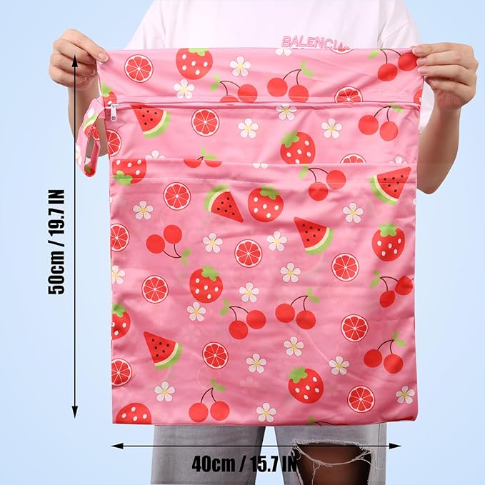 2pcs Travel Waterproof Laundry Bag, Cloth Diaper Wet Dry Bags - Image 7