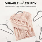 HOUSE DAY Premium Velvet Hangers 50 Pack Grey, Non-Slip Flocked Felt Hangers - Image 3
