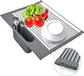 Roll-up Dish Drying Rack with Utensil Holder, Collapsible Stainless Steel by Lcckyeng
