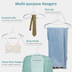 50-Pack Coat Hangers, Space Saving Plastic Clothes Hangers, 0.2 Inches Slim - Image 6