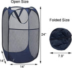 2 Pack Pop Up Laundry Hampers, Collapsible Mesh Laundry Basket, Foldable - Image 2