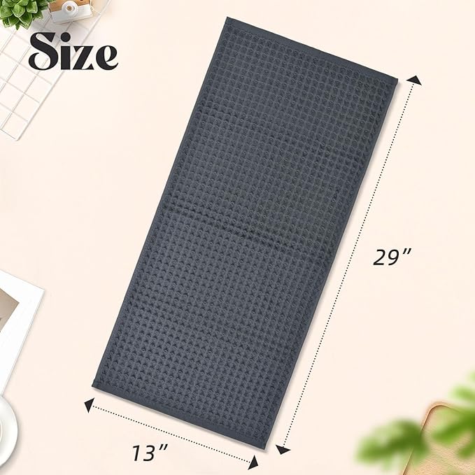 Jacquotha Waffle Hand Towels for Bathroom 5-Piece – Cotton Quick Dry Lint Free - Image 5