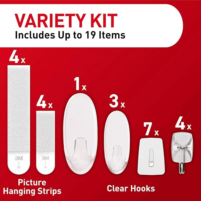 Command Clear Variety Pack, Including 8 Pairs of Picture Hangers, 4 Clear Wire - Image 3