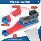 4-Pack Heavy Duty Wire Brush and Scraper Set, 3 Stainless Steel Scratch Brushes - Image 3
