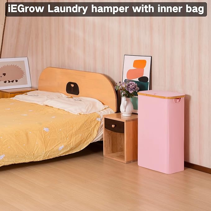 75L Slim Laundry Hamper, Narrow Laundry Basket - Image 5