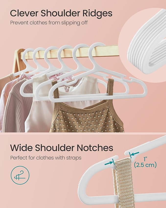 SONGMICS Baby Hangers 100 Pack, Plastic Kids Hangers - Image 5