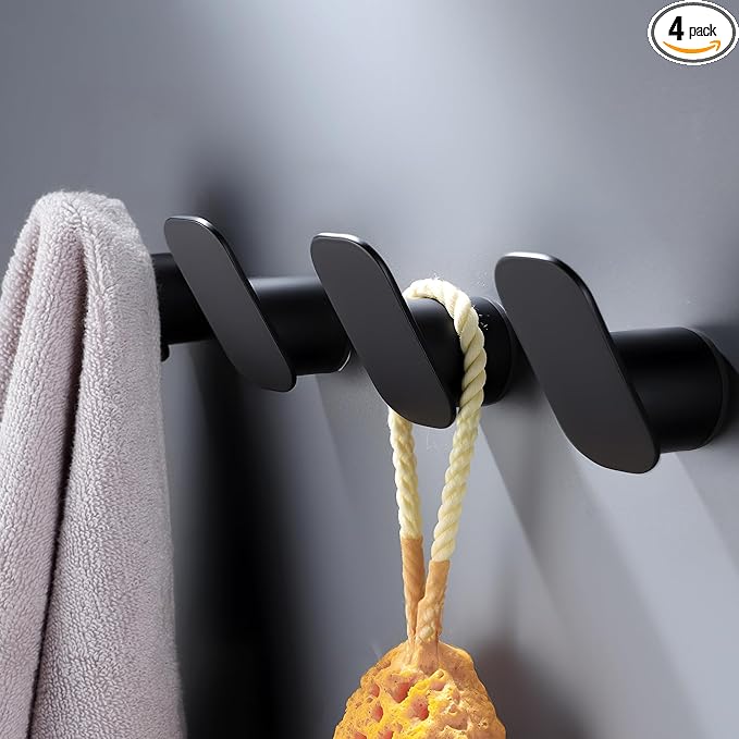 DELITON 4 Pack Coat Hook Wall Mounted by DELITON