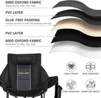 Oversized Rocking Camping Chair with Headrest & Cup Holder - 400lbs Capacity, 600D Oxford Fabric, Easy Fold Portable Outdoor Rocker Chair for Camping, Backyard, Beach, Deep Gray - Image 4