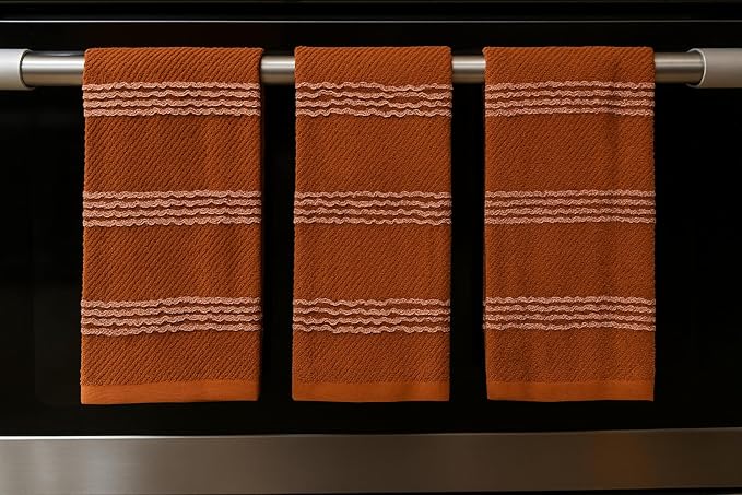 Serafina Home Terracotta Orange Rust Kitchen Hand Dish Towels: Oversized 18" x - Image 6