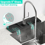 17.7inch Faucet Mat for Kitchen Sink Kitchen Sink Splash Guard Silicone Kitchen - Image 3