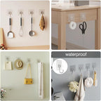 30Pack Adhesive Hooks Set, Stainless Steel Clear Sticky Hooks, Heavy Duty Wall - Image 6