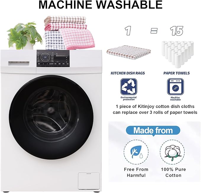 Kitinjoy Cotton 6 Pack Terry Kitchen Towels, 16 x 25 Inches Super Soft and - Image 5