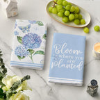 Artoid Mode Blue Hydrangea Motto Spring Kitchen Towels Dish Towels, 18x26 Inch - Image 3