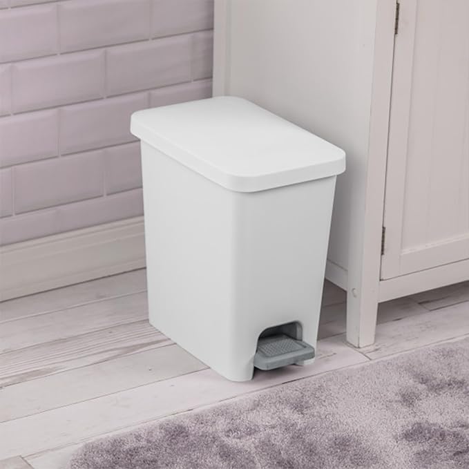 Sterilite 2.7 Gallon Rectangular Step On Kitchen Trash Bin Plastic Indoor - Image 6