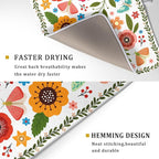 Colorful Boho Floral Dish Drying Mat 18x24 Inch Dishes Dry Pad Drainer Rack - Image 3