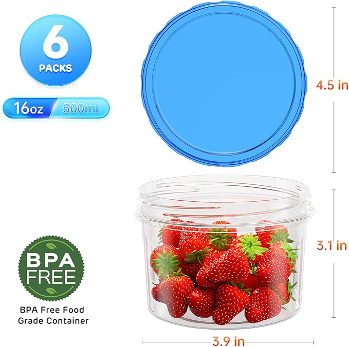 Freezer Storage Containers, Airtight Plastic Food Storage Containers - Image 3