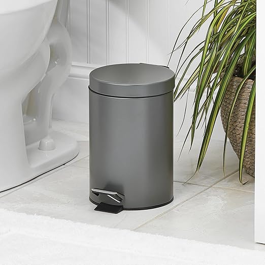 mDesign Pedal Bin — Metal Waste Bin - Image 2