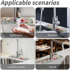 Kitchen Sink Splash Guard，soft-watercolor floral Faucet Mat Sink Gadgets-Super - Image 7
