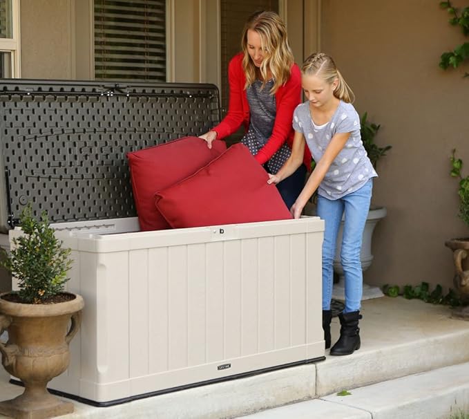 LIFETIME 60186 Heavy-Duty Outdoor Storage Deck Box, 116 Gallon, Desert Sand/Brown - Image 8