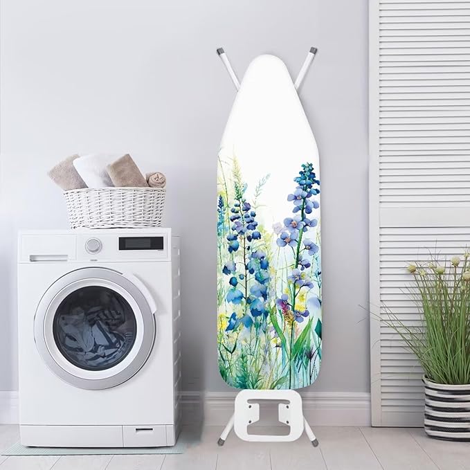 ZDCUSTOM Blue Flower Ironing Board Cover Iron Board Replacement Cover Resist - Image 3